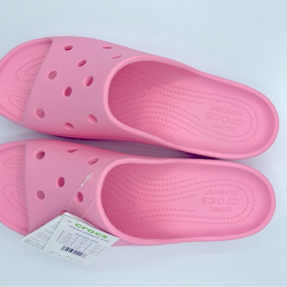 Crocs Classic Platform Slide Flamingo Pink Women Casual Sandal Slipper US W11 - Picture 9 of 9